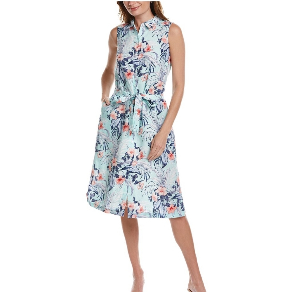 Tommy Bahama Hideaway Bay 100% Linen Shirt Dress